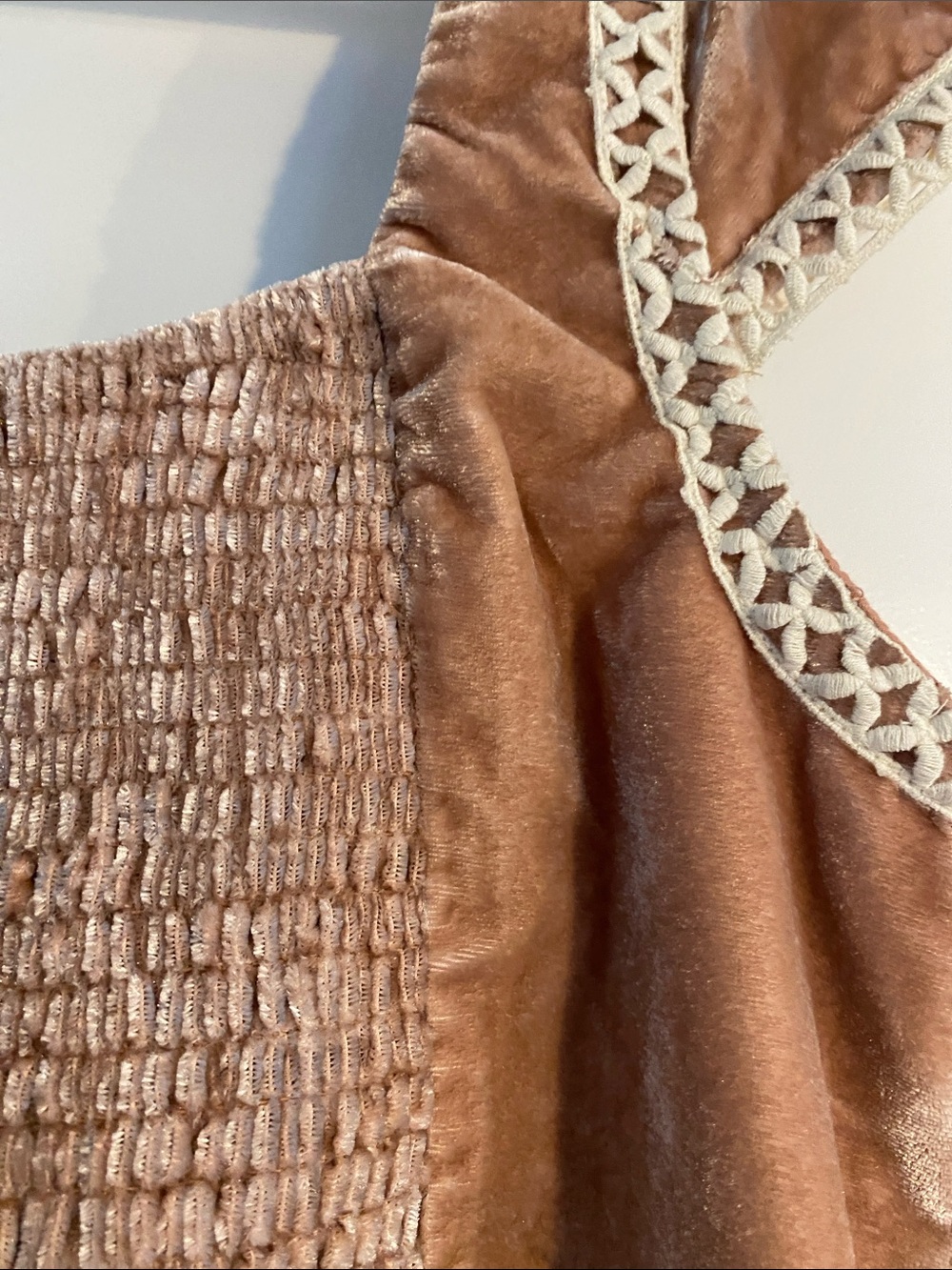 Free People Velvet Crochet-Trim Tank Top STUNNING $148 retail - Picture 7 of 7